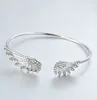 Damenmode Silber Farbe Strass Engelsflügel Armreif Produktbild-Vorschau 1