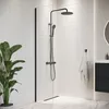 Duschwand Florida 40 x 200cm Glas Duschabtrennung Schwarz - Produktbild-Vorschau 1