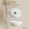 EMKE Vasque ovale à poser Vasque en céramique, Blanc, Voir les images du produit 7