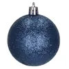 A single dark blue glitter Christmas ornament. Podgląd zdjęcia produktu