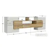 A diagram of a TV stand with dimensions and internal measurements. Náhľad obrázku produktu