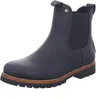A black leather chelsea boot with a thick sole. Voir les images du produit