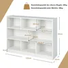 A diagram showing the dimensions and weight capacity of a white bookshelf. Produktbild-Vorschau