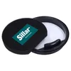 A black foam filter with a teal logo is placed next to a black plastic casing with a white filter inside. The objects appear to be parts of a vacuum cleaner. Produktbild-Vorschau