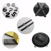 A collage of images showing the components of a 3D wall clock. Produktbild-Vorschau