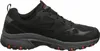A side view of a black Skechers sneaker with gray and orange accents. Produktbild-Vorschau