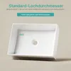 EMKE Aufsatzwaschbecken Keramik Rechteckig 450x320mm Weiß Produktbild-Vorschau 8