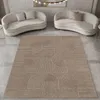 Teppich Beige Linien Muster modern Wohnzimmer Größe - 160 x Produktbild-Vorschau 1