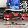 HOMCOM Sgabello da officina con rotelle Piano di appoggio Anteprima dell’immagine prodotto 4