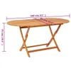 A wooden folding garden table with dimensions indicated. Náhled obrázku produktu
