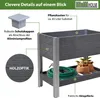 Hochbeet mit Ablage 79x46x74 cm 65 Liter Holzoptik robust Produktbild-Vorschau 6