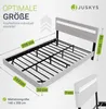 A diagram of a bed frame with dimensions and product information. Náhľad obrázku produktu
