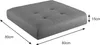 A gray tufted cushion with dimensions indicated. Produktbild-Vorschau