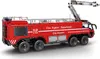 A red and gray remote-controlled fire truck with a ladder extension, presented on a white background. Voir les images du produit