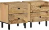Nachttische 2 Stk. 40x33x46 cm Massivholz Mango 356890 Produktbild-Vorschau 1