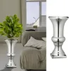Bodenvase silber glänzend H30cm Steinzeug Blumenvase Produktbild-Vorschau 1