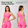 Bellivalini Sport Oberteile Damen Crop Top Neon für Gym Produktbild-Vorschau 2