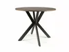 A round dining table with a dark wood top and a black, star-shaped base, photographed against a white background. Produktbild-Vorschau