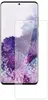 A screen protector is shown placed over a smartphone screen displaying a floral wallpaper. Produktbild-Vorschau