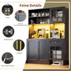 STILVORA Küchenschrank Sideboard mit LED-Beleuchtung,B130 Produktbild-Vorschau 6
