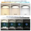 Deckenlampe LED 54W dimmbar, Flach Rund Ø50cm Schwarz mit Produktbild-Vorschau 3