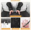 Collage of images showing details of a grow tent, including hands inside with sleeves, zippers, and water droplets on fabric. Produktbild-Vorschau