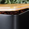 Černá sada kuchyňské nádoby s bambusovým víkem a chlebníkem Náhled obrázku produktu 5