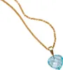 JOBO Anhänger Herz 585 Gold Gelbgold 1 Blautopas Produktbild-Vorschau 3