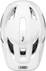 A white bicycle helmet shown from a top-down perspective. Produktbild-Vorschau