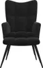 A black velvet armchair with a high back and armrests, shown from the front on a white background. Voir les images du produit