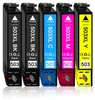 A set of five printer ink cartridges lined up against a white background. Produktbild-Vorschau