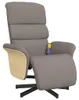 vidaXL Masážne kreslo s podnožkou taupe fabric Náhľad obrázku produktu 3