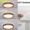 LED-Deckenleuchte 30W Ø38cm CCT 3000K-6000K, Holzeffekt Produktbild-Vorschau 3