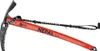 A red ice axe with a black pick and a black strap is shown against a white background. Voir les images du produit