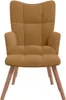 vidaXL Poltrona relax con sgabello in velluto marrone Anteprima dell’immagine prodotto 2