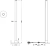 Technical drawing of a LED floor lamp with dimensions and details. Produktbild-Vorschau