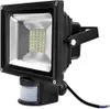 A black LED floodlight with a motion sensor is shown against a white background. Produktbild-Vorschau
