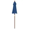 vidaXL Parasol avec mât en bois bleu azur 196x231 cm Voir les images du produit 5