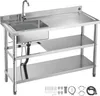 VEVOR Spültisch Spülbecken Edelstahl (120 x 50 x 94 cm), Produktbild-Vorschau 1