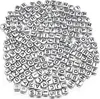Písmenkové korálky, 500 kusov, 6x6 mm, strieborné s Náhľad obrázku produktu 5