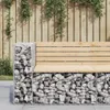 Gartenbank aus Gabionen 92x71x65,5 cm Massivholz Kiefer Produktbild-Vorschau 2