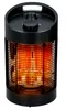 A black infrared heater with glowing orange heating elements, shown against a white background. Produktbild-Vorschau