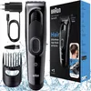 A Braun Series 5 hair clipper and its accessories are displayed with packaging and marketing text. Náhľad obrázku produktu