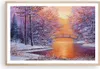 Gerahmtes Poster - Rahmen in heller Eiche - Brücke Schnee Produktbild-Vorschau 1