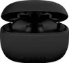 A pair of black wireless earbuds in their charging case. Produktbild-Vorschau