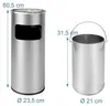 Relaxdays Standaschenbecher mit Mülleimer, Edelstahl, 30 l, Produktbild-Vorschau 4