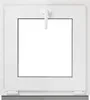A white frame window with a clear glass pane and a white handle. Anteprima dell’immagine prodotto