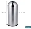 Relaxdays Mülleimer, 70 Liter, Push-Deckel, Edelstahl, Produktbild-Vorschau 4