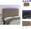 vidaXL LED Kopfteil Taupe 160x7x118/128 cm Stoff -  Kopf- & Produktbild-Vorschau 1