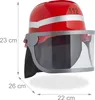 Relaxdays Feuerwehrhelm Kinder, mit Visier, Nackentuch & Produktbild-Vorschau 4